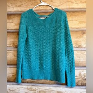 LOFT Turquoise Cable Knit Sweater